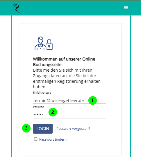 Schritt 1 - Einloggen