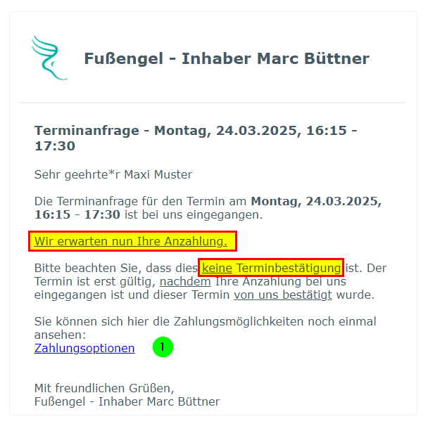 Schritt 1 - Die Anzahlung leisten